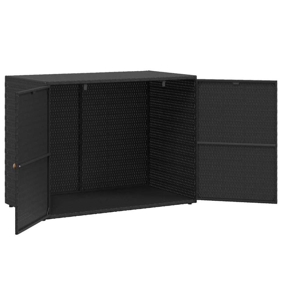 Gartenschrank Schwarz 100 x 55,5 x 80 cm Poly Rattan