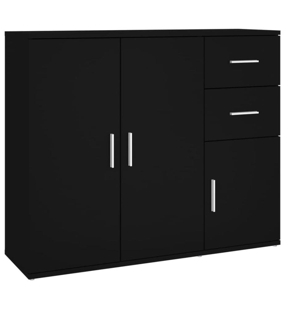 Sideboard Schwarz 91x29,5x75 cm Holzwerkstoff