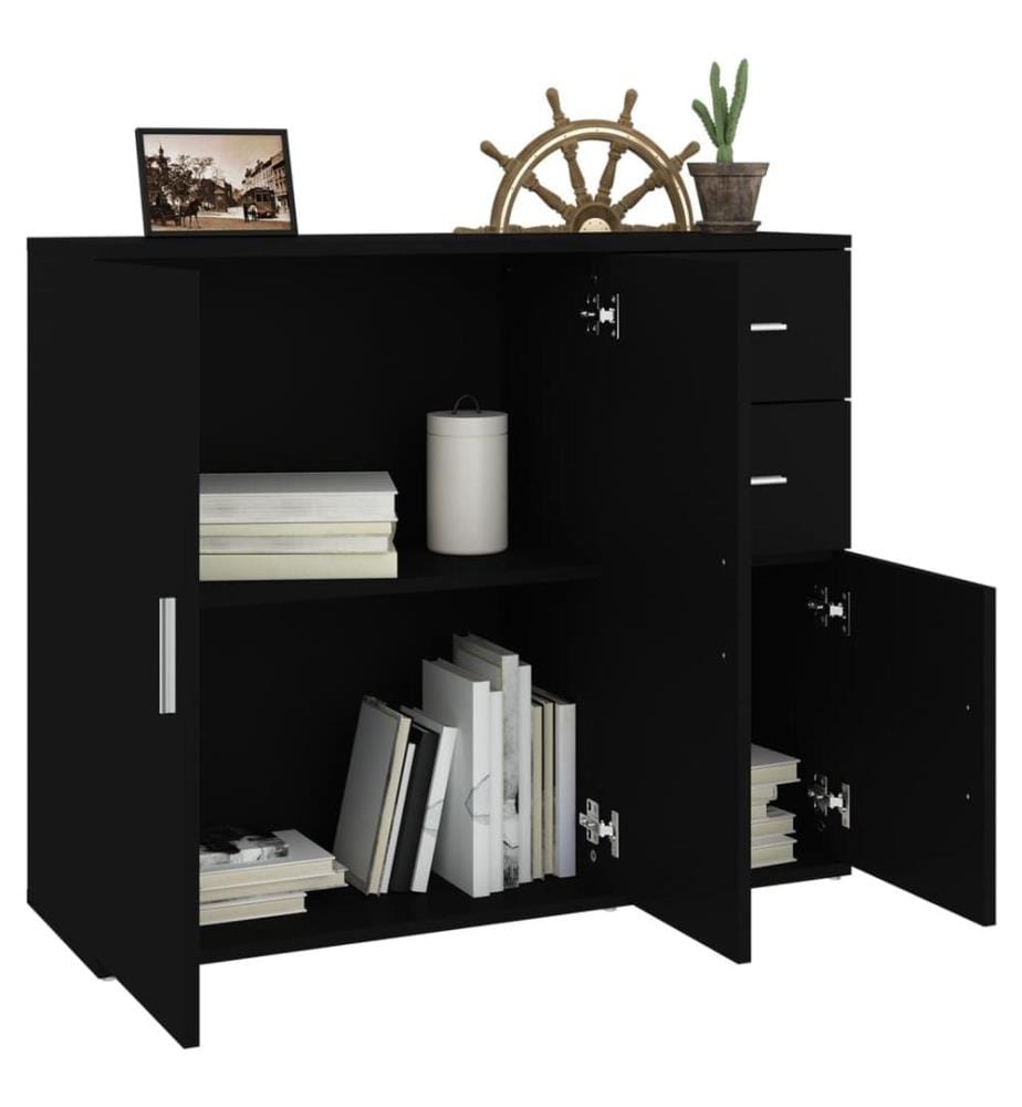Sideboard Schwarz 91x29,5x75 cm Holzwerkstoff
