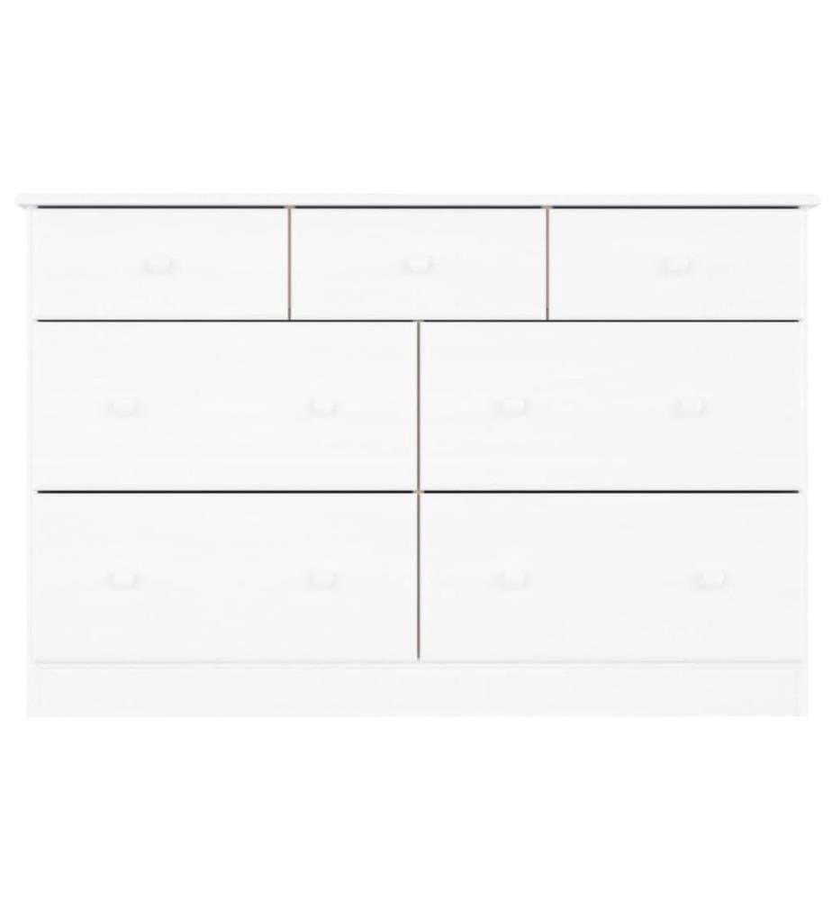 Commode ALTA blanc 112x35x73 cm bois massif de pin