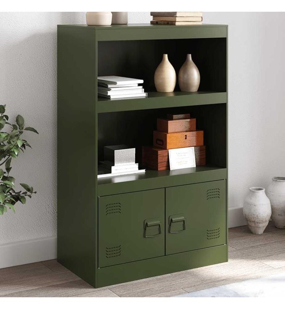 Sideboard Olivgrün 67x39x107 cm Stahl