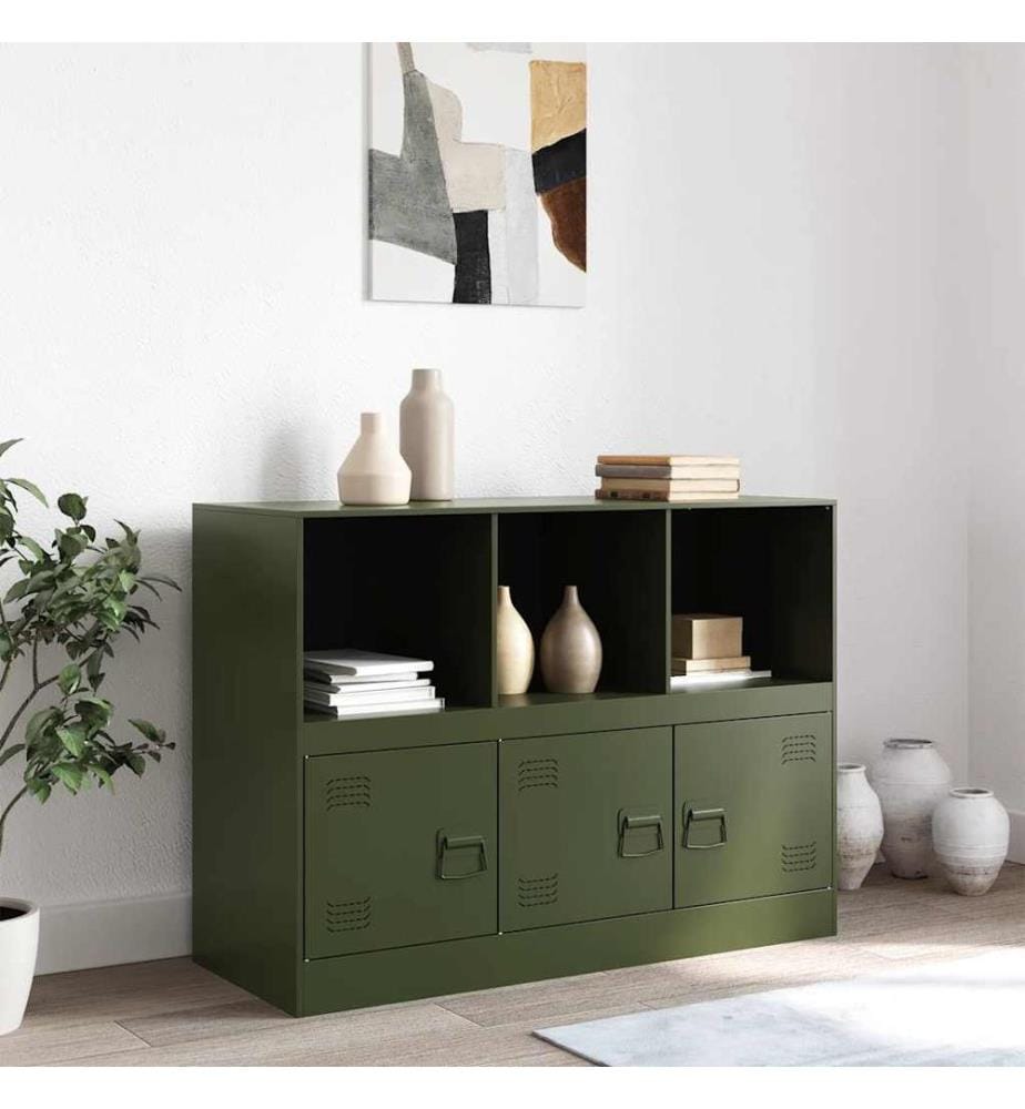 Sideboard Olivgrün 99x39x73 cm Stahl