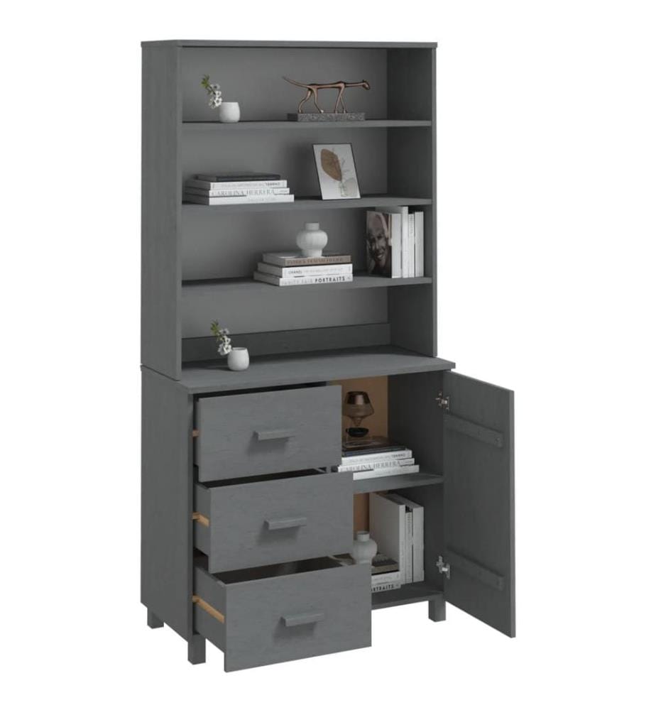 Highboard HAMAR Massivholz Kiefer Dunkelgrau