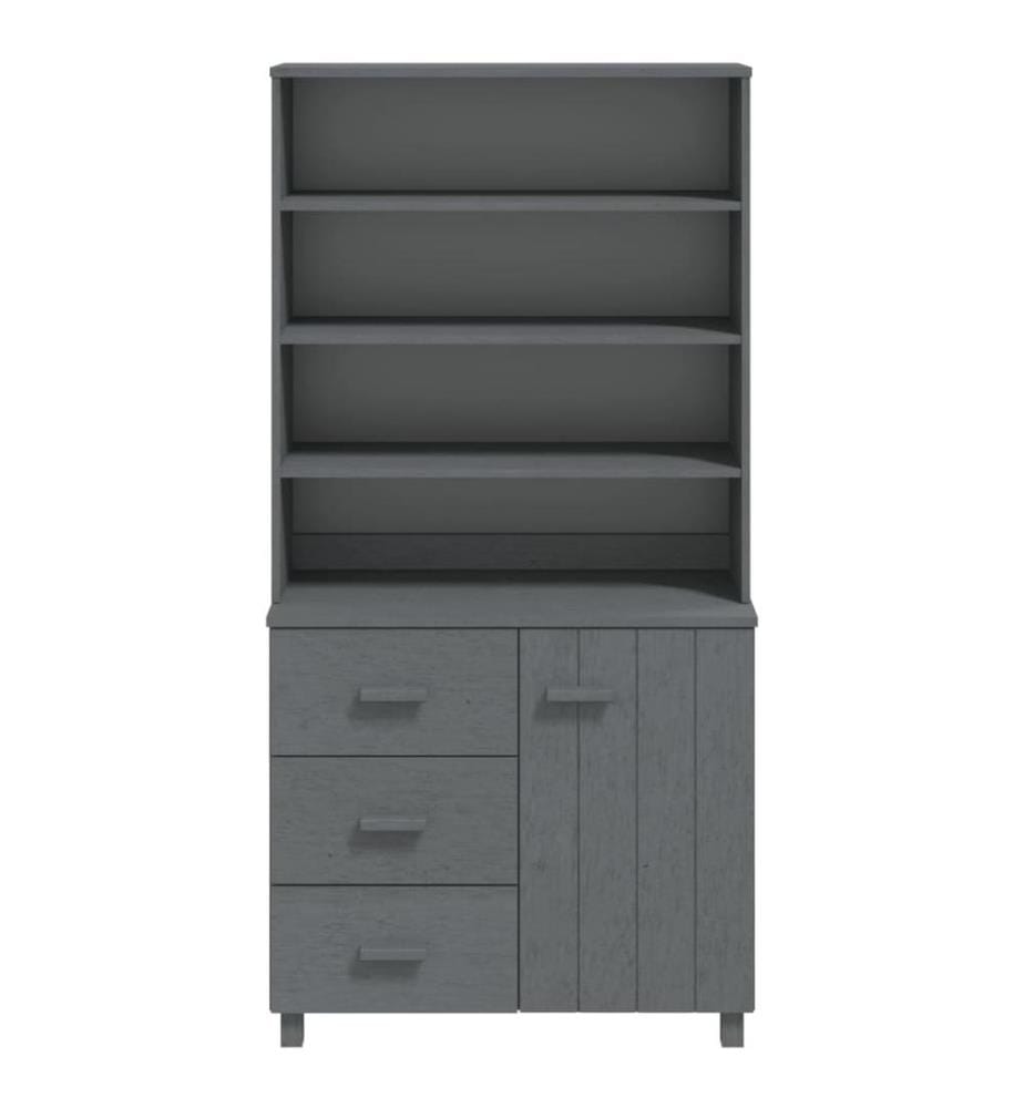 Highboard HAMAR Massivholz Kiefer Dunkelgrau
