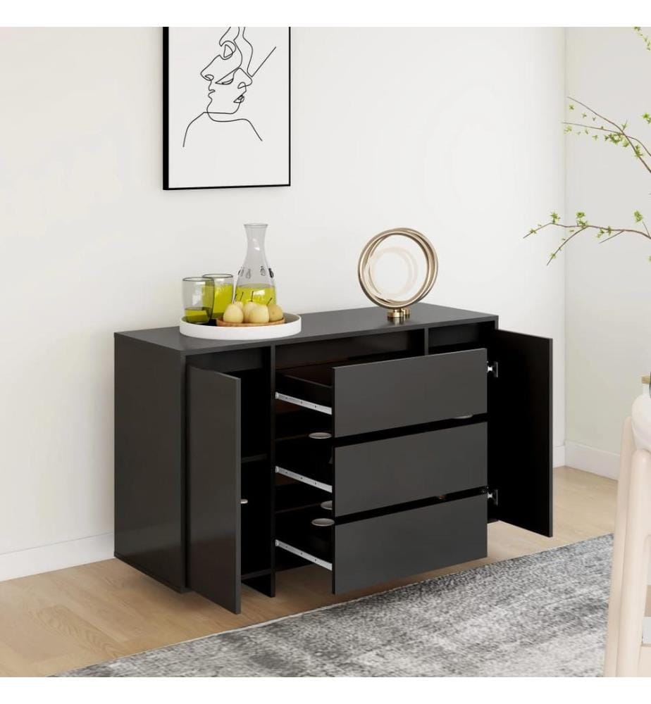 Sideboard mit 3 Schubladen Schwarz 120x41x75 cm Holzwerkstoff