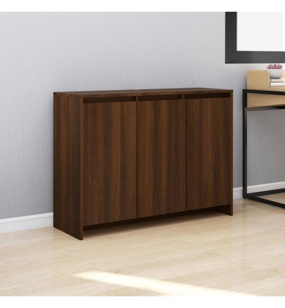 Sideboard Braun Eichen-Optik 102x33x75 cm Holzwerkstoff