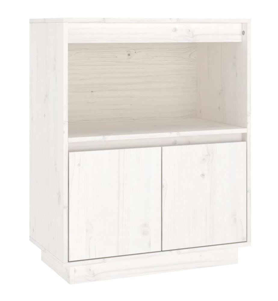 Sideboard Weiss 60x34x75 cm Massivholz Kiefer
