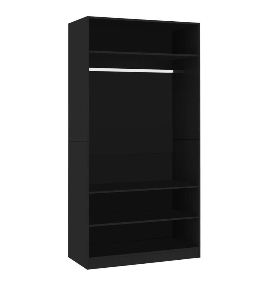 Kleiderschrank Schwarz 100x50x200 cm Holzwerkstoff