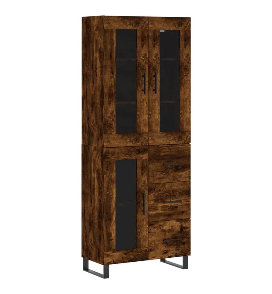 Highboard Räuchereiche 69,5x34x180 cm Holzwerkstoff