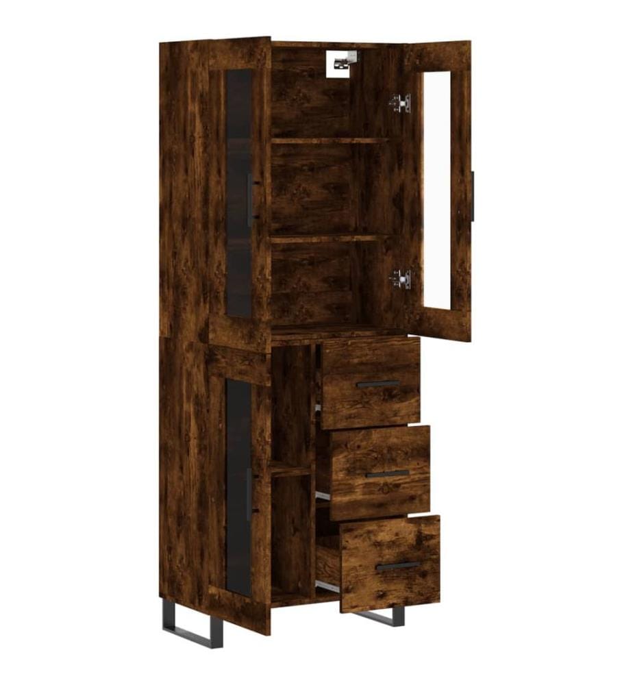 Highboard Räuchereiche 69,5x34x180 cm Holzwerkstoff