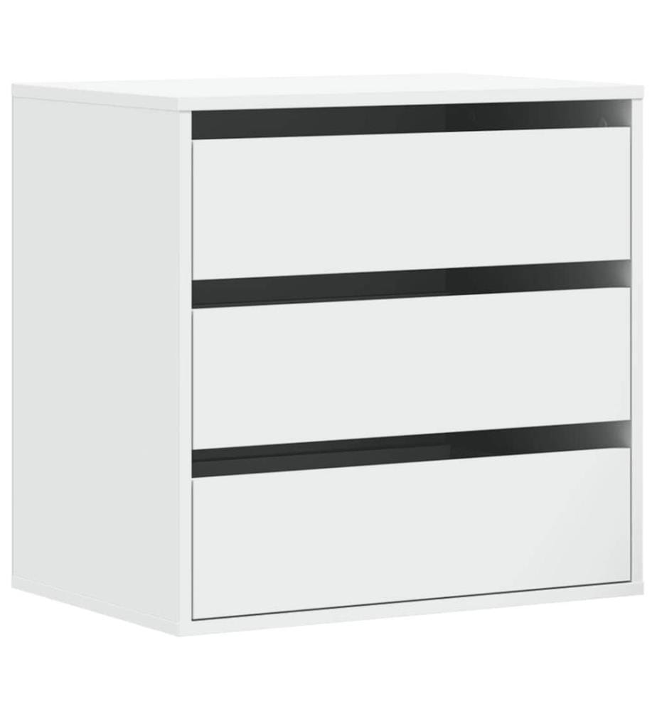Commode d'angle blanc 60x41x58 cm bois d'ingénierie