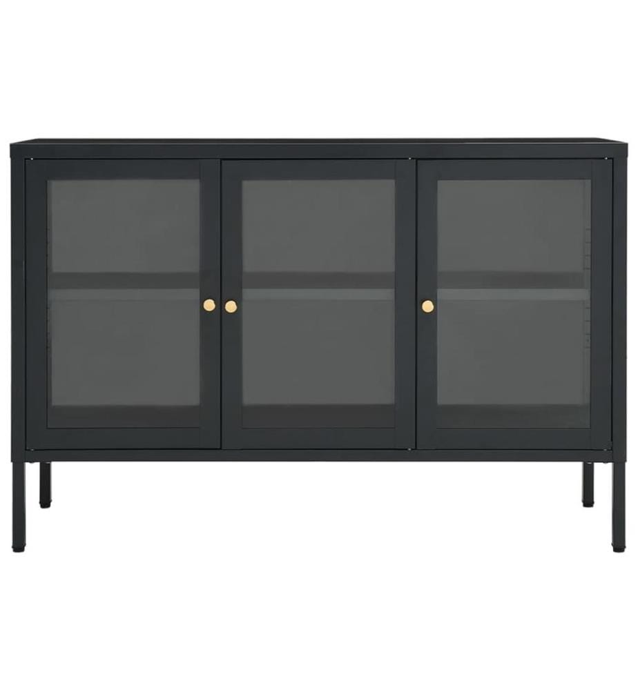 Sideboard Anthrazit 105x35x70 cm Stahl und Glas