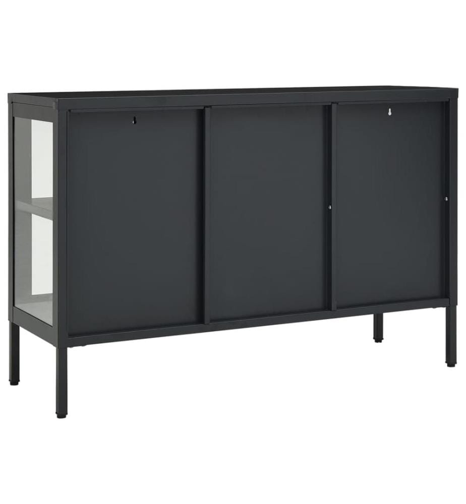 Sideboard Anthrazit 105x35x70 cm Stahl und Glas