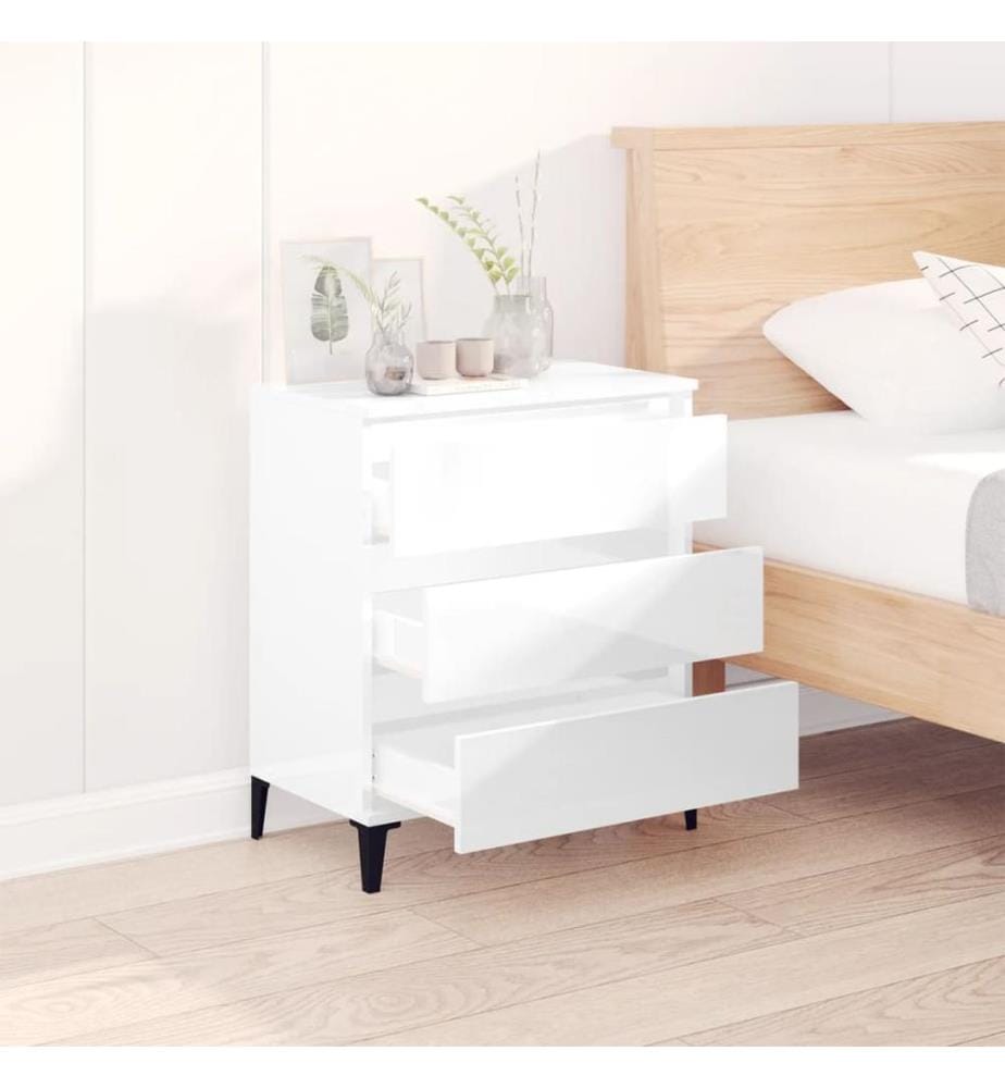Sideboard Hochglanz-Weiss 60x35x70 cm Holzwerkstoff