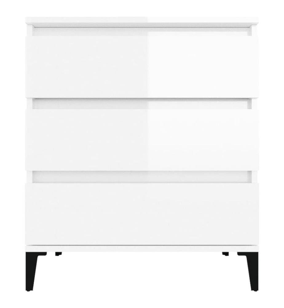Sideboard Hochglanz-Weiss 60x35x70 cm Holzwerkstoff