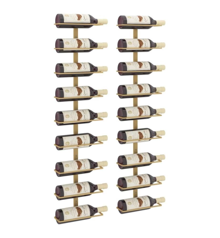 Wand-Weinregale für 9 Flaschen 2 Stk. Golden Eisen