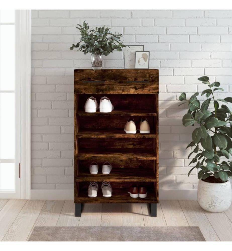 Schuhschrank Räuchereiche 60x35x105 cm Holzwerkstoff