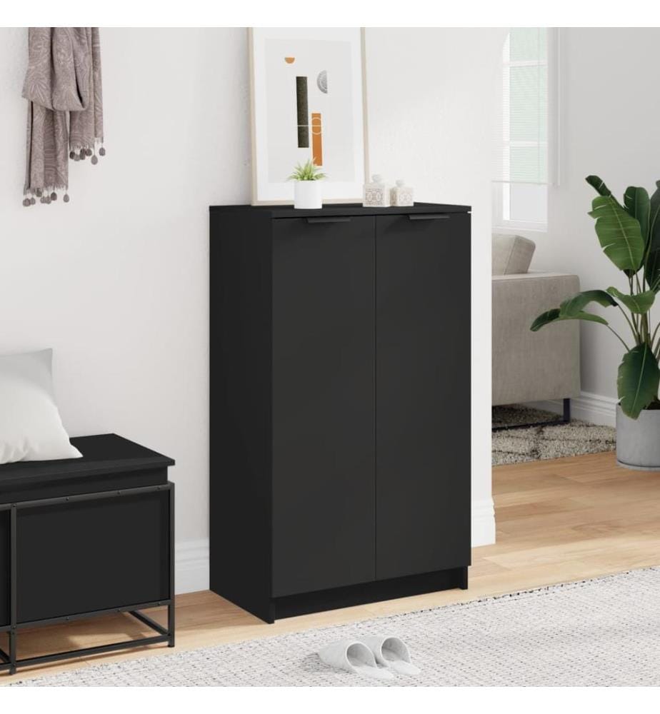 Schuhschrank Schwarz 59x35x100 cm Holzwerkstoff