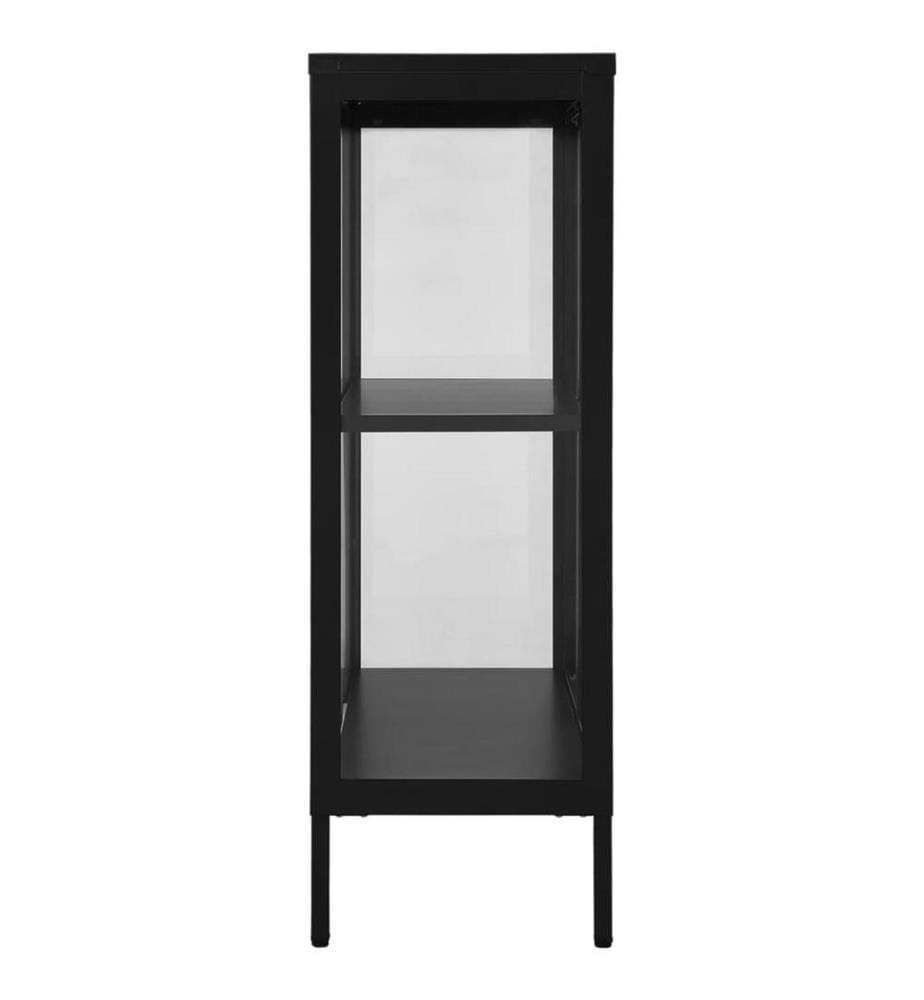 Sideboard Schwarz 75x35x105 cm Stahl und Glas