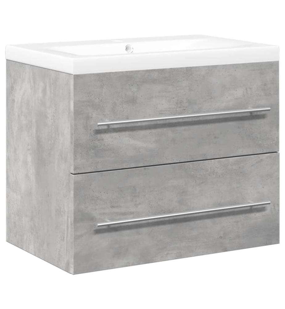 Ensemble de meubles de salle de bain 2 pcs gris béton
