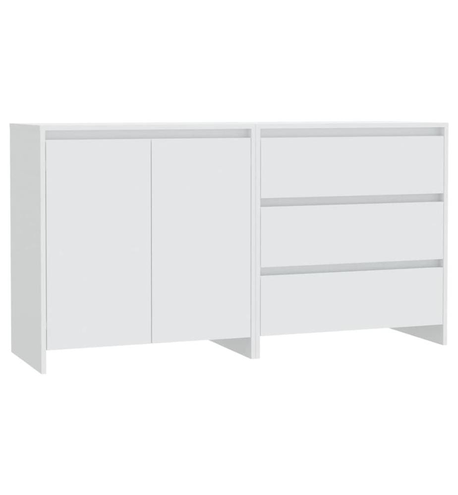 Buffets 2 pcs Blanc Bois d'ingénierie