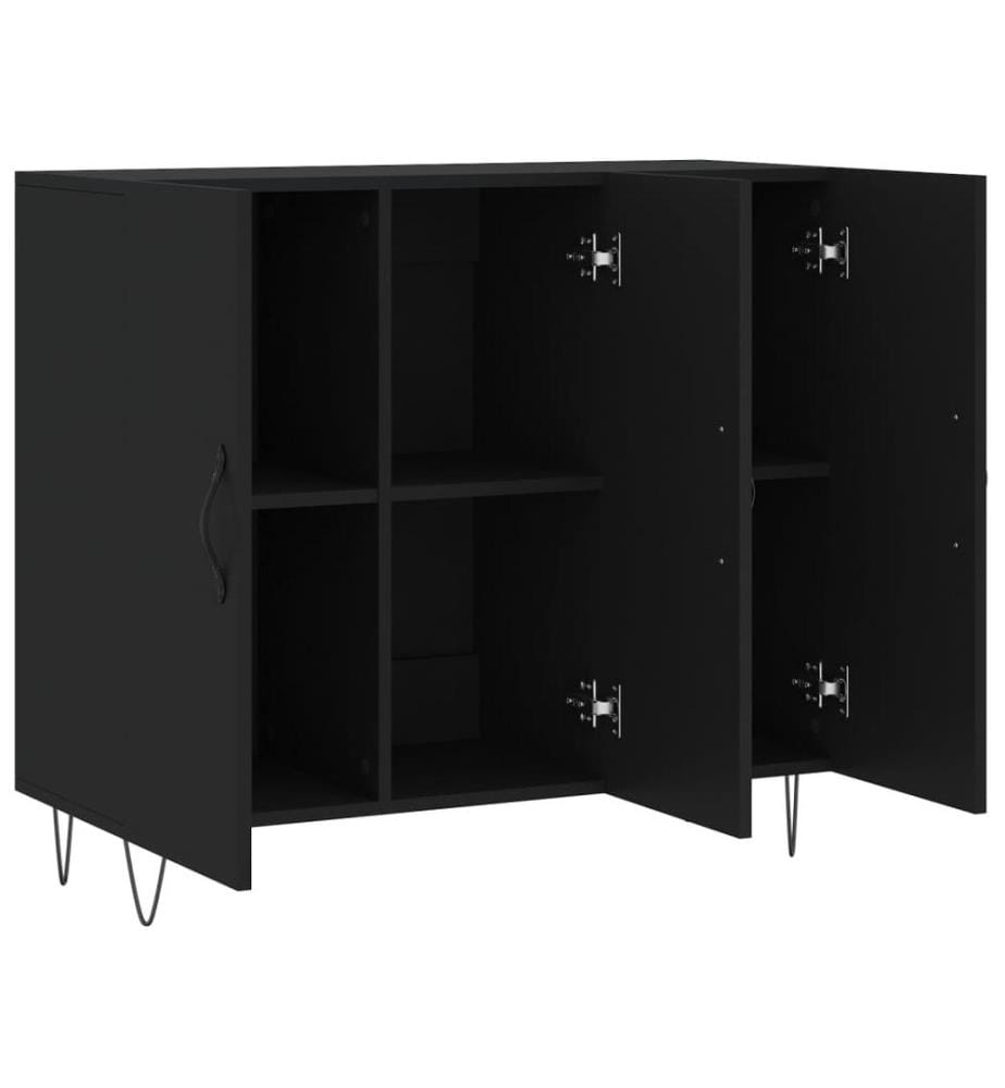Sideboard Schwarz 90x34x80 cm Holzwerkstoff