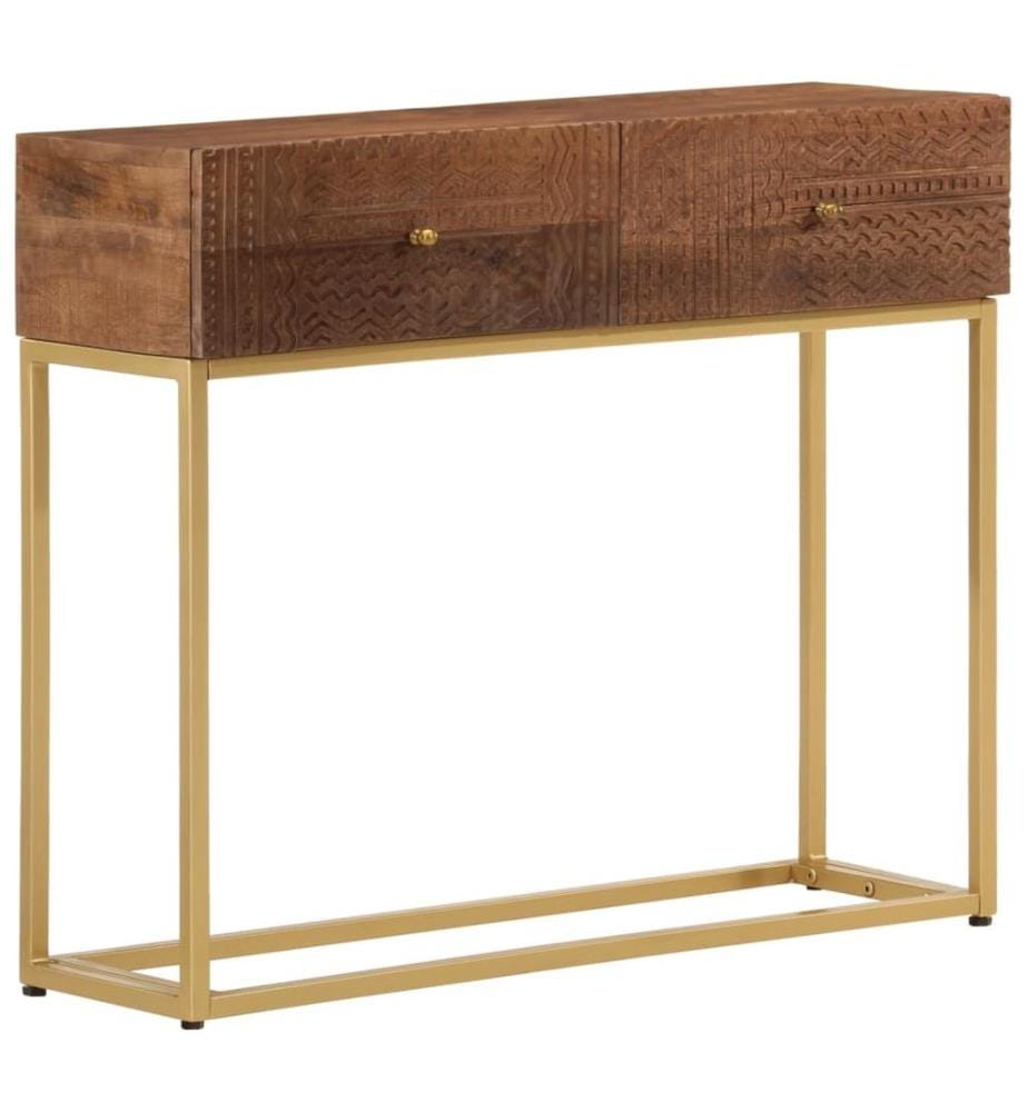 Konsolentisch 90x30x76 cm Massivholz Mango und Eisen