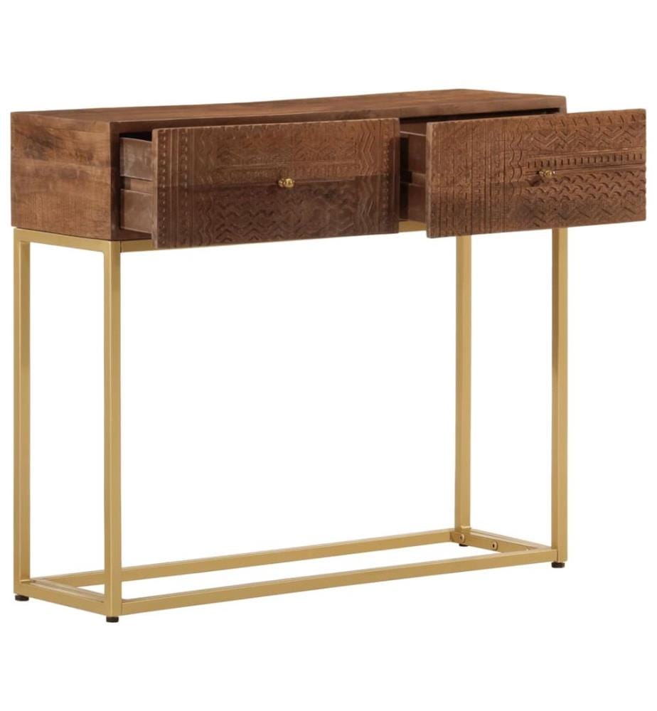 Konsolentisch 90x30x76 cm Massivholz Mango und Eisen