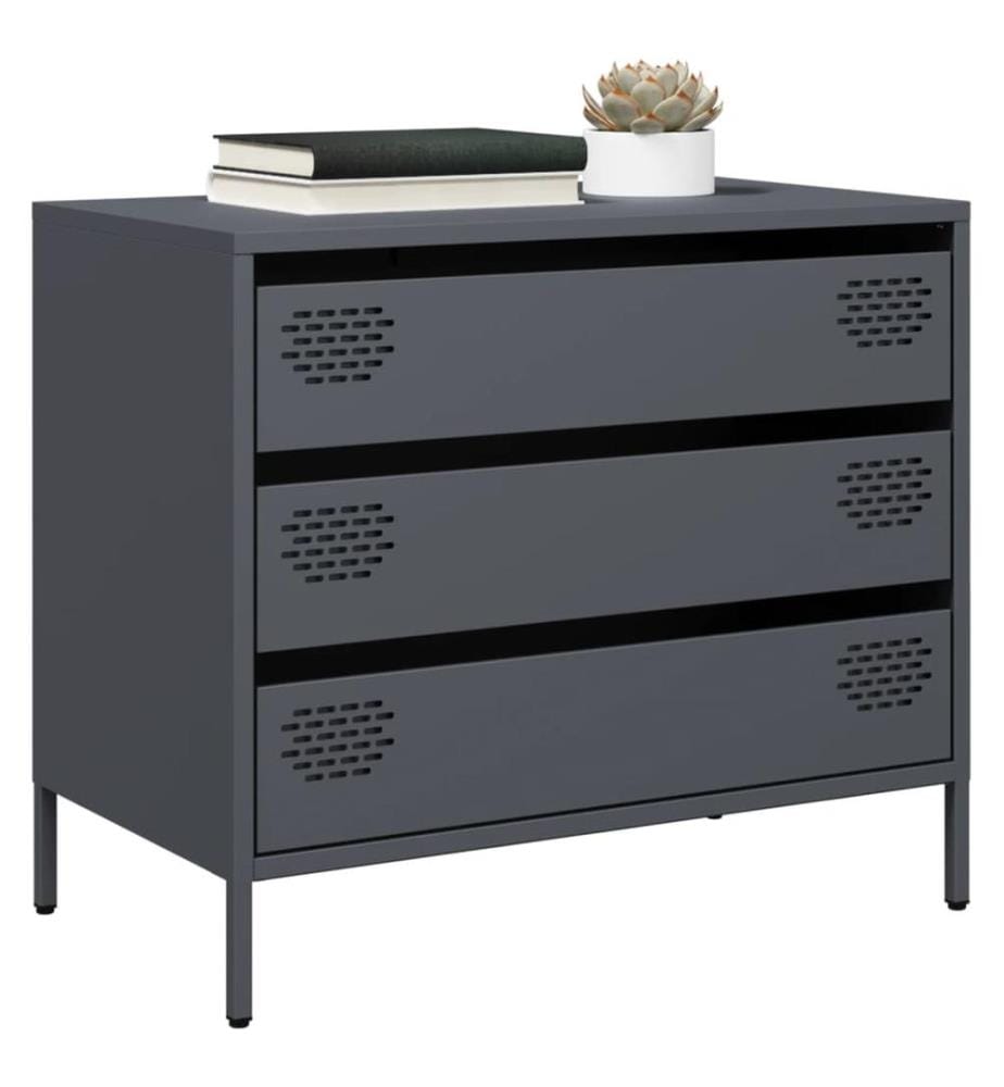 Sideboard Anthrazit 68x39x58,5 cm Kaltgewalzter Stahl