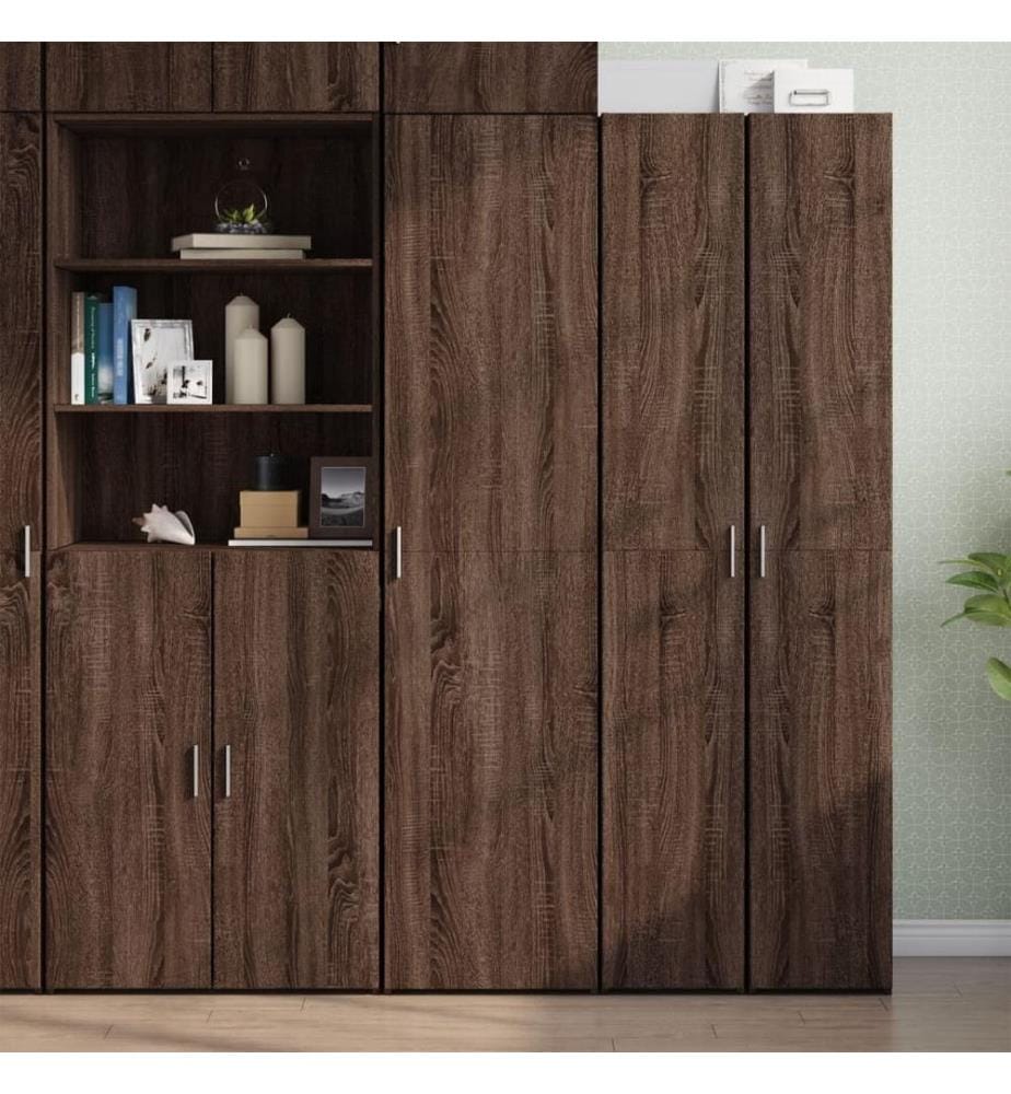 Highboard Braun Eichen-Optik 45x42,5x185 cm Holzwerkstoff