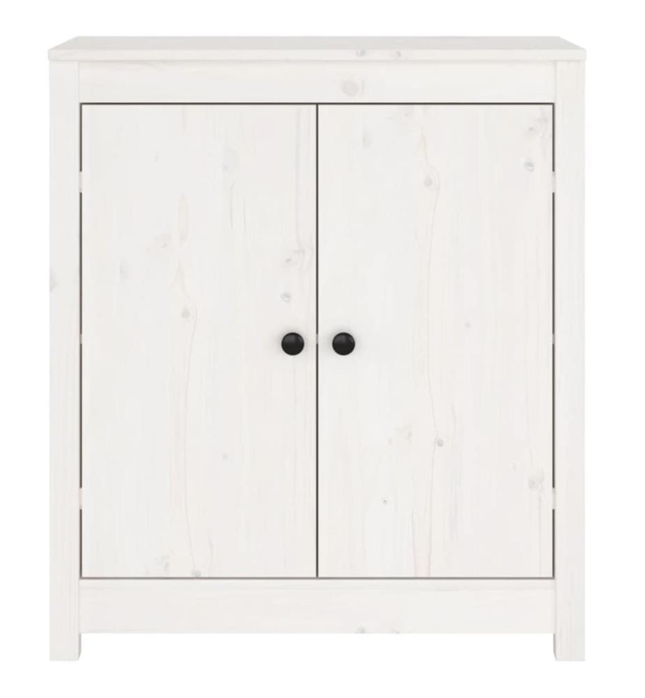 Sideboard Weiss 70x35x80 cm Massivholz Kiefer