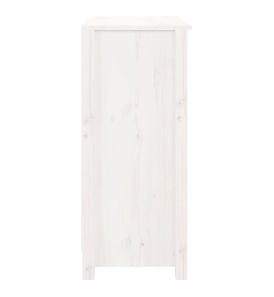 Sideboard Weiss 70x35x80 cm Massivholz Kiefer