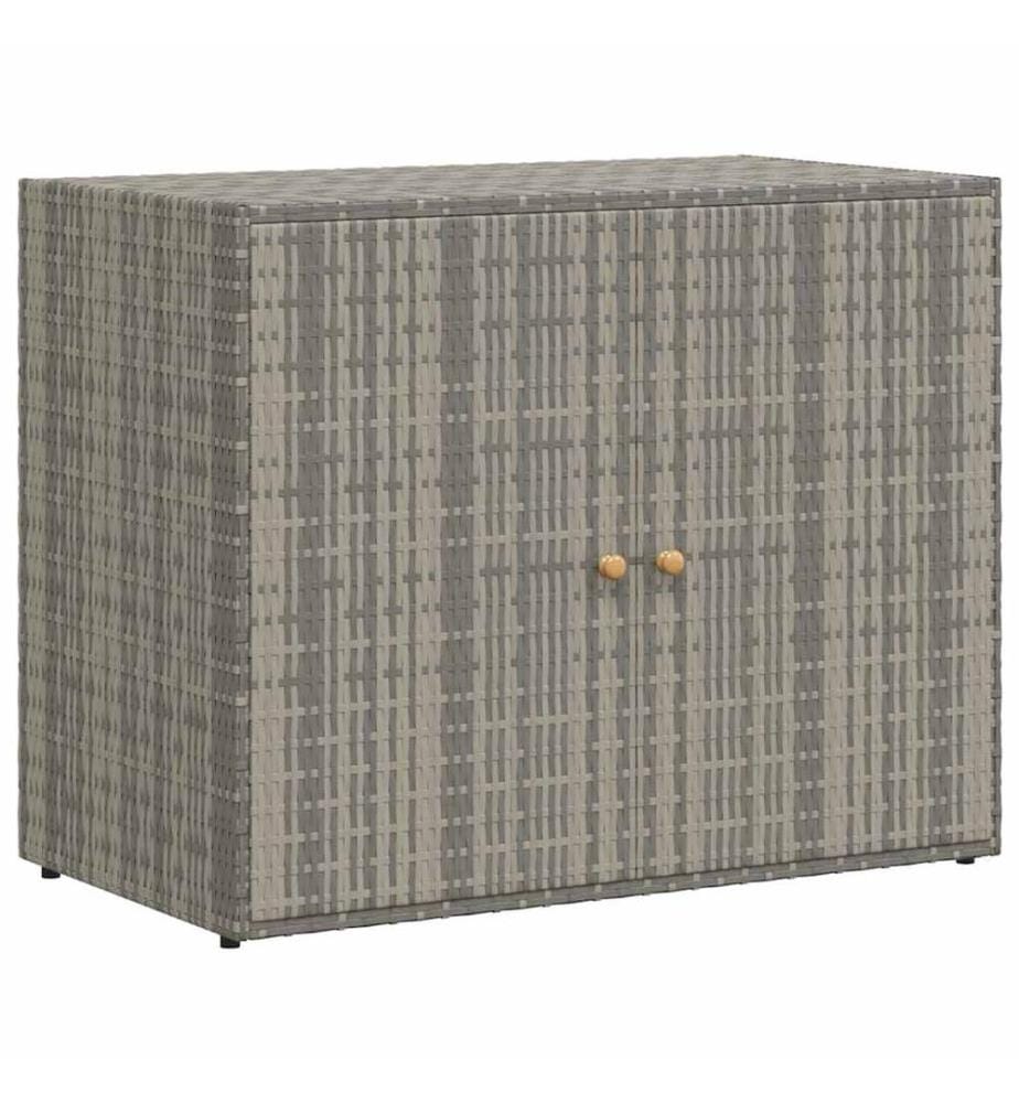 Gartenschrank Grau 100x55,5x80 cm Poly Rattan