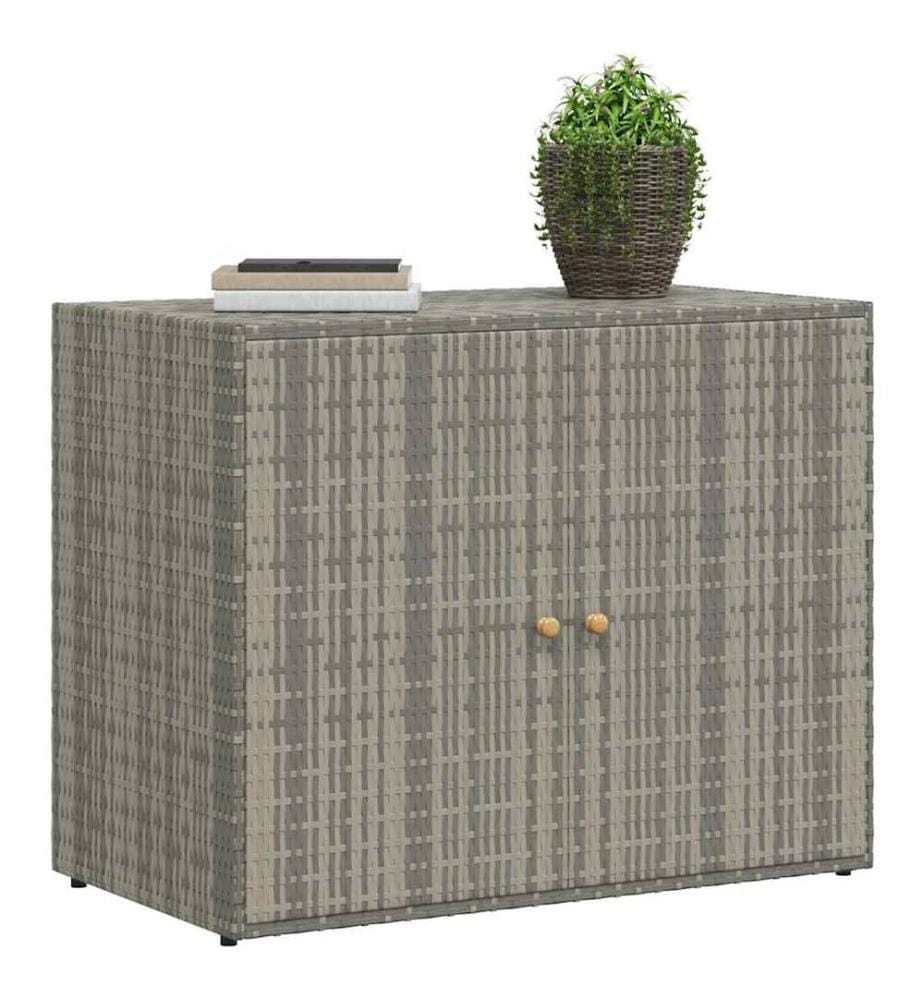 Gartenschrank Grau 100x55,5x80 cm Poly Rattan