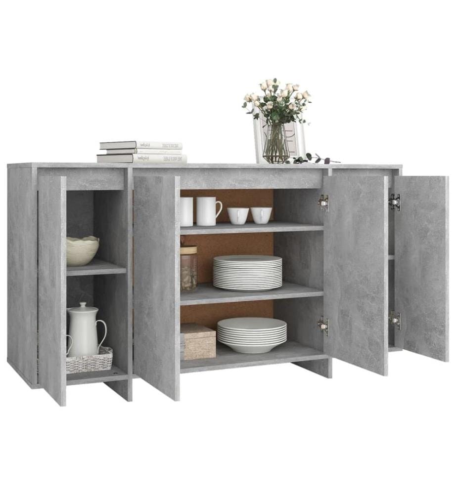 Sideboard Betongrau 135x41x75 cm Holzwerkstoff
