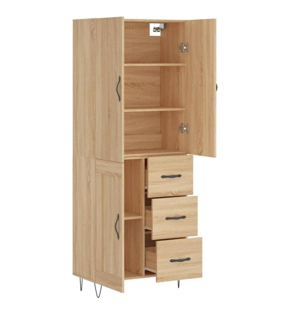 Highboard Sonoma-Eiche 69,5x34x180 cm Holzwerkstoff