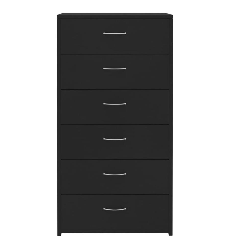 Sideboard mit 6 Schubladen Schwarz 50x34x96 cm Holzwerkstoff