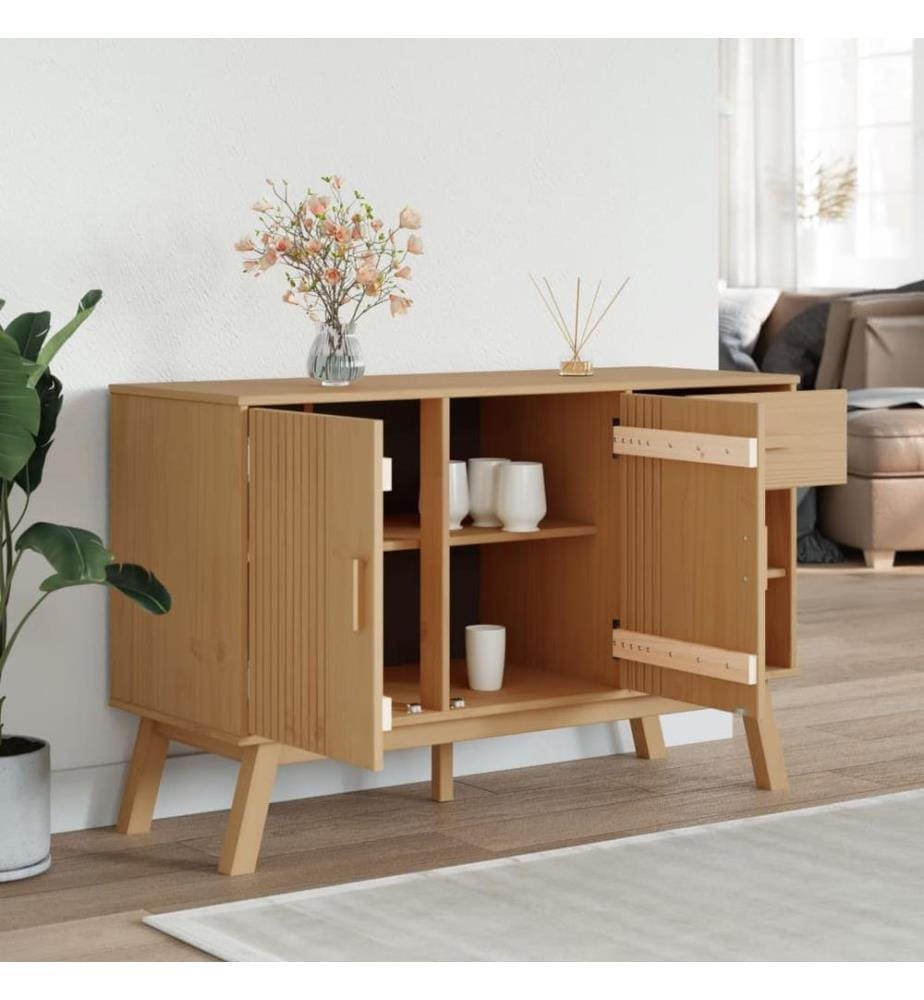 Buffet OLDEN marron 114x43x73,5 cm bois massif de pin
