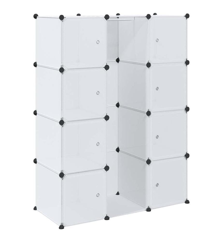 Armoire modulaire 9 compartiments 109x36,5x143 cm blanc
