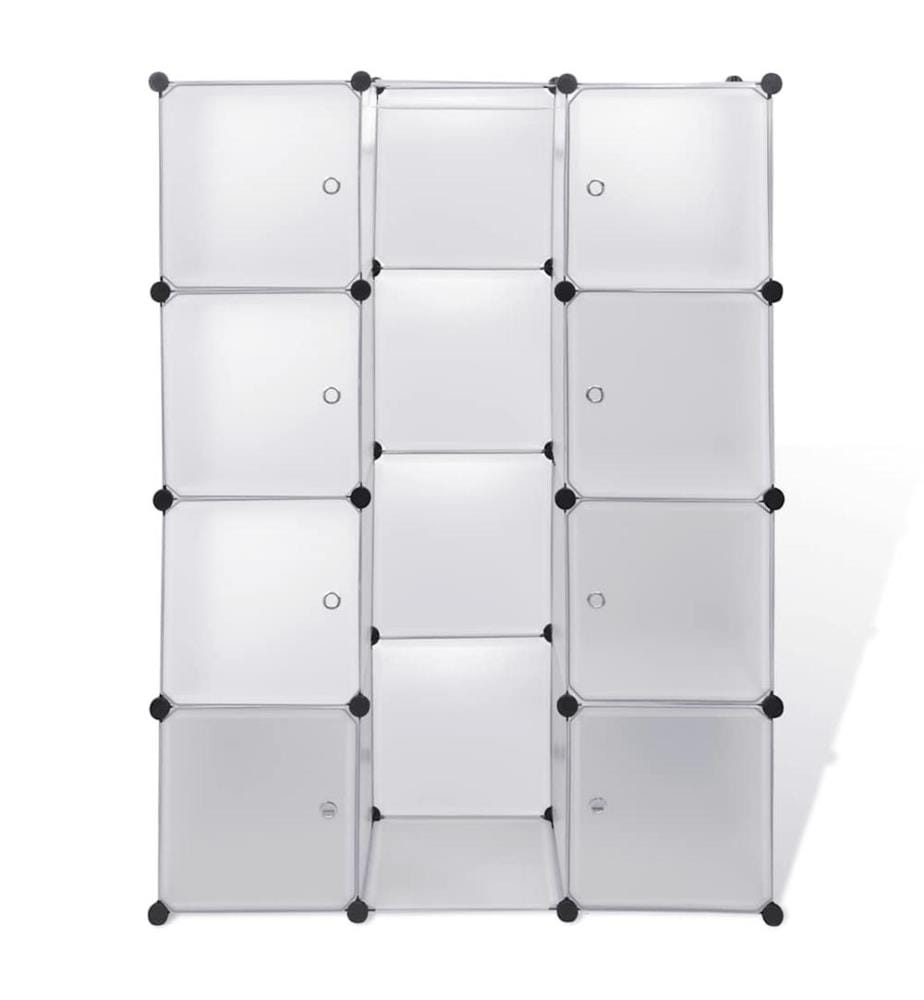 Armoire modulaire 9 compartiments 109x36,5x143 cm blanc