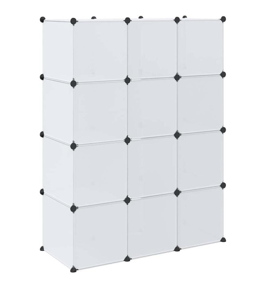 Armoire modulaire 9 compartiments 109x36,5x143 cm blanc
