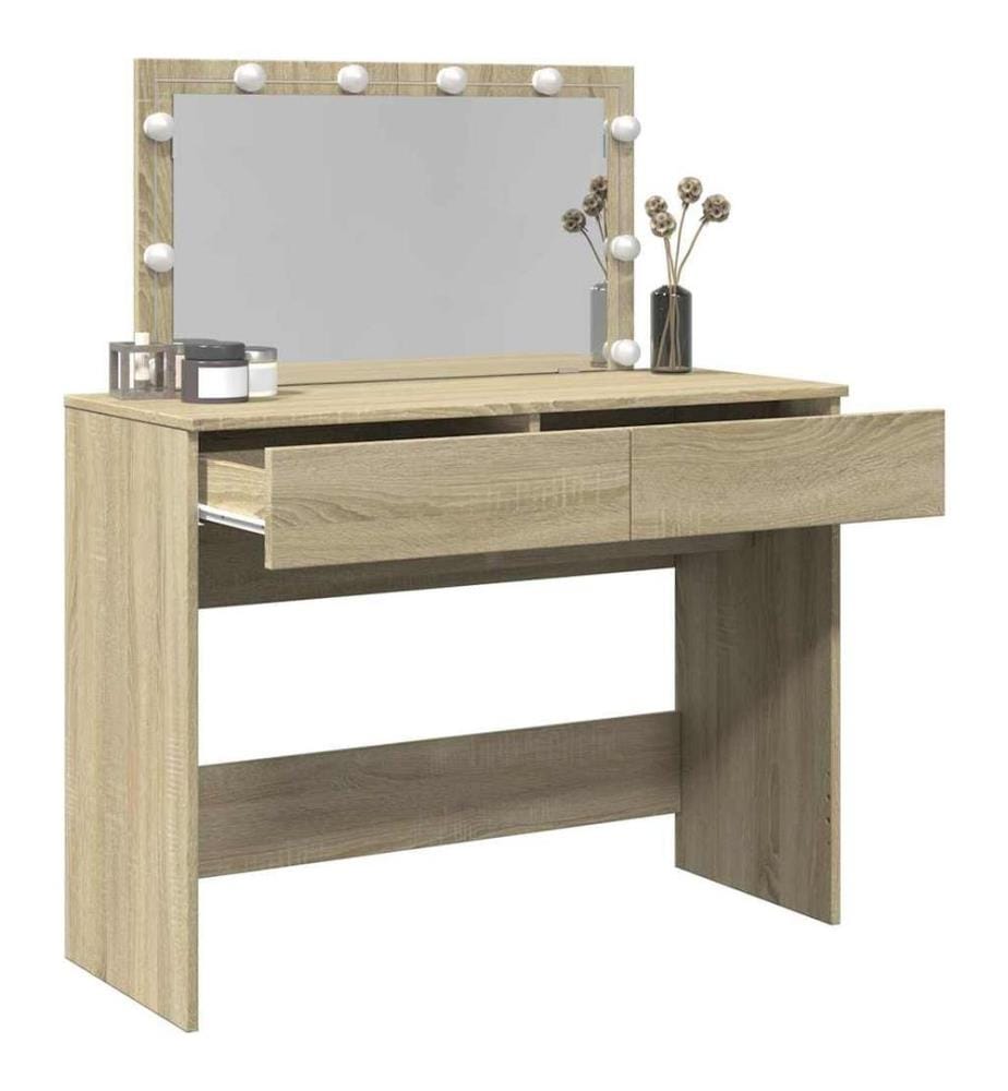 Coiffeuse avec LED chêne sonoma 100x40x120 cm