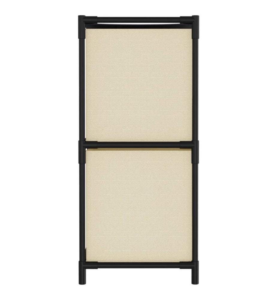 Kommode mit 4 Körben aus Stoff Creme 63×30×71 cm Stahl
