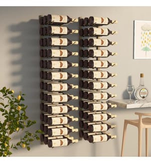 Wand-Weinregal für 36 Flaschen 2 Stk. Golden Eisen