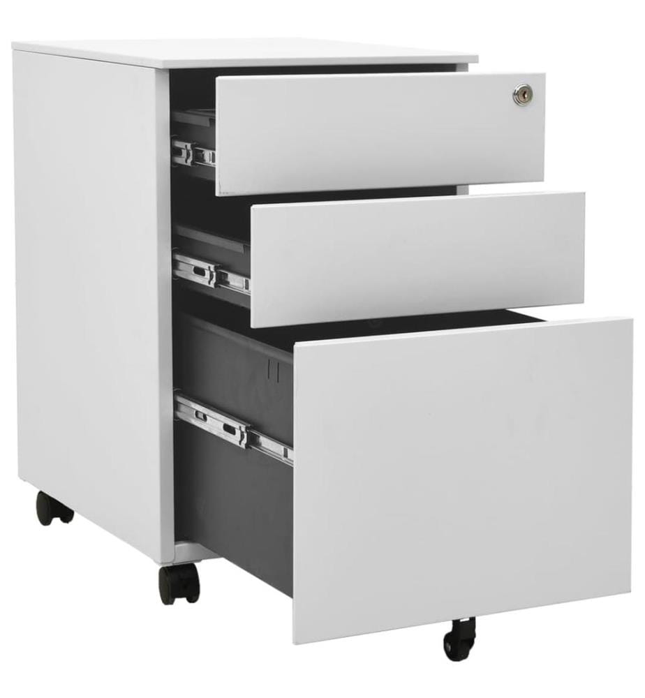 Aktenschrank mit Rollen Hellgrau 39x45x60 cm Stahl