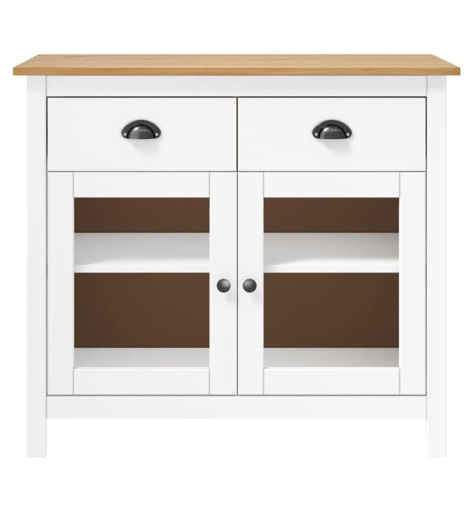 Buffet Hill Blanc 90x40x80 cm Bois de pin solide