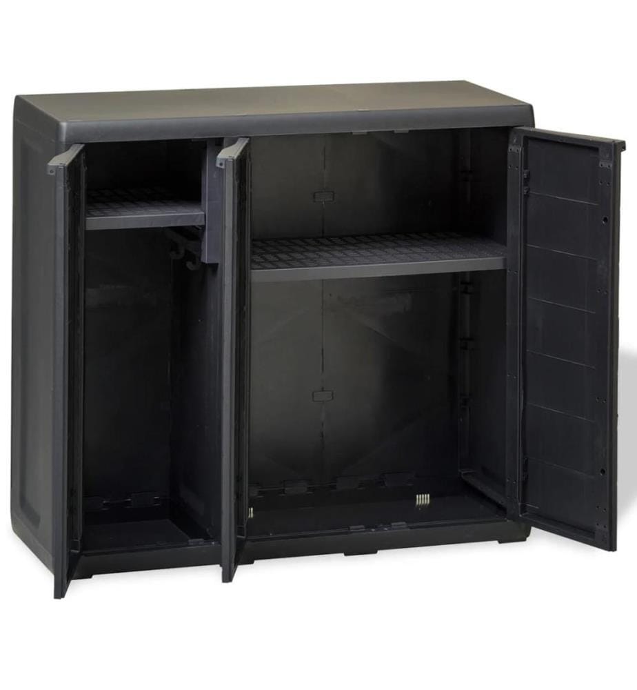 Gartenschrank mit 2 Böden Schwarz