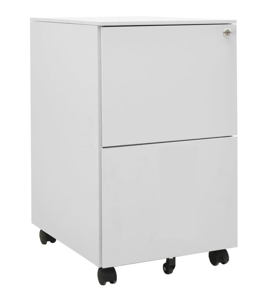 Aktenschrank mit Rollen Hellgrau 39x45x67 cm Stahl