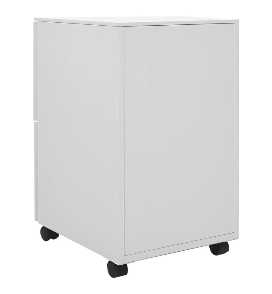 Aktenschrank mit Rollen Hellgrau 39x45x67 cm Stahl