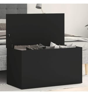 Aufbewahrungstruhe Schwarz 84x42x46 cm Holzwerkstoff
